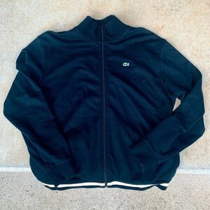 Mens Black Lacoste Full Zip High Collar Sweatshirt sz 6 XL